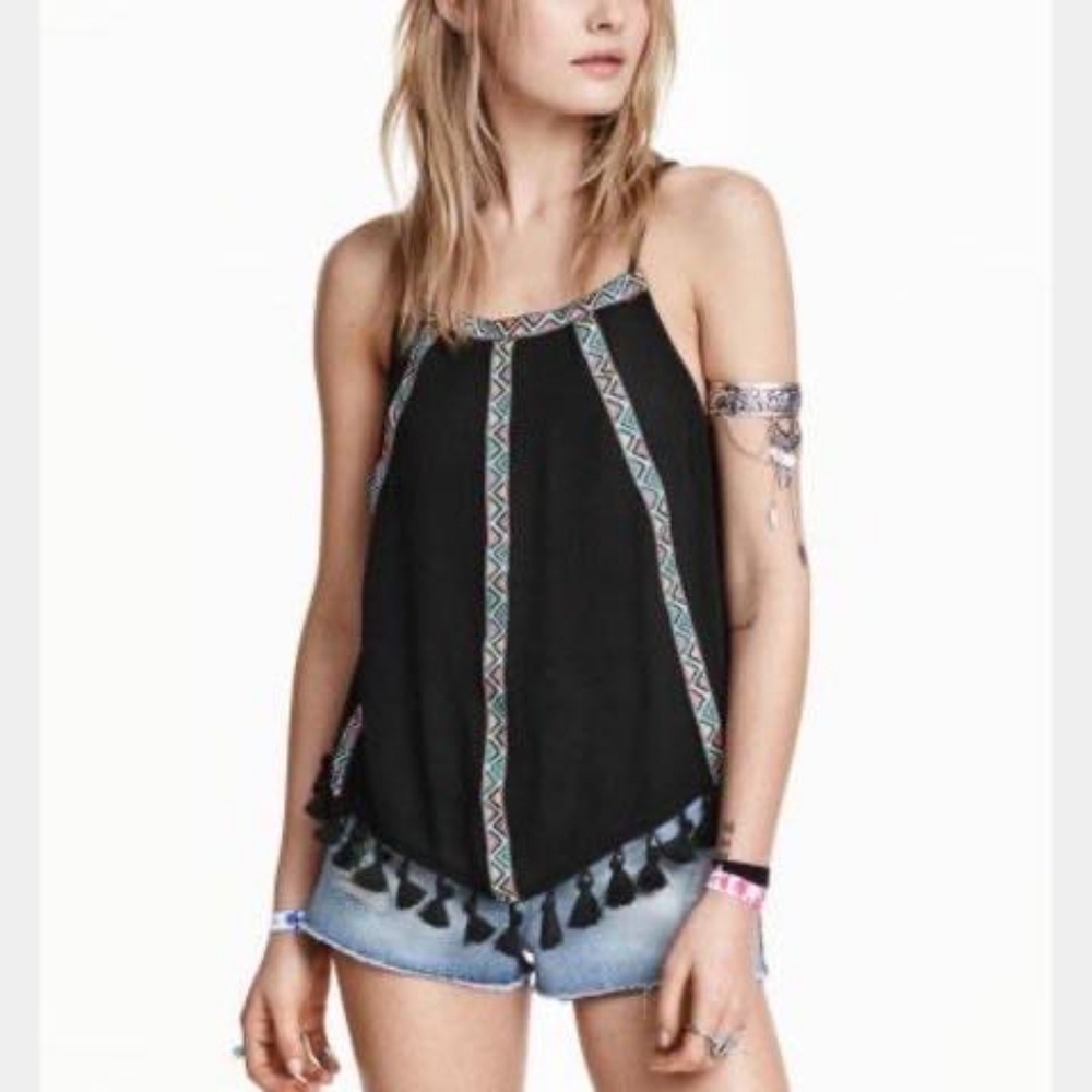 COACHELLA FESTIVAL HELTER NECK TOP Black